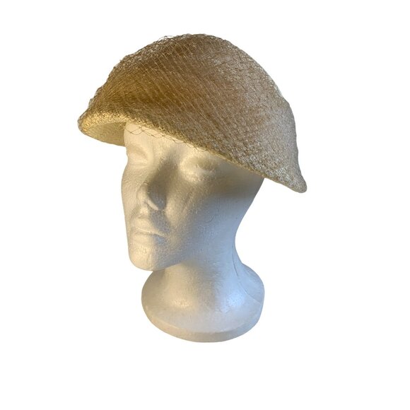 Vintage Women's Ivory with Netting Band 21 inch - Picture 1 of 9